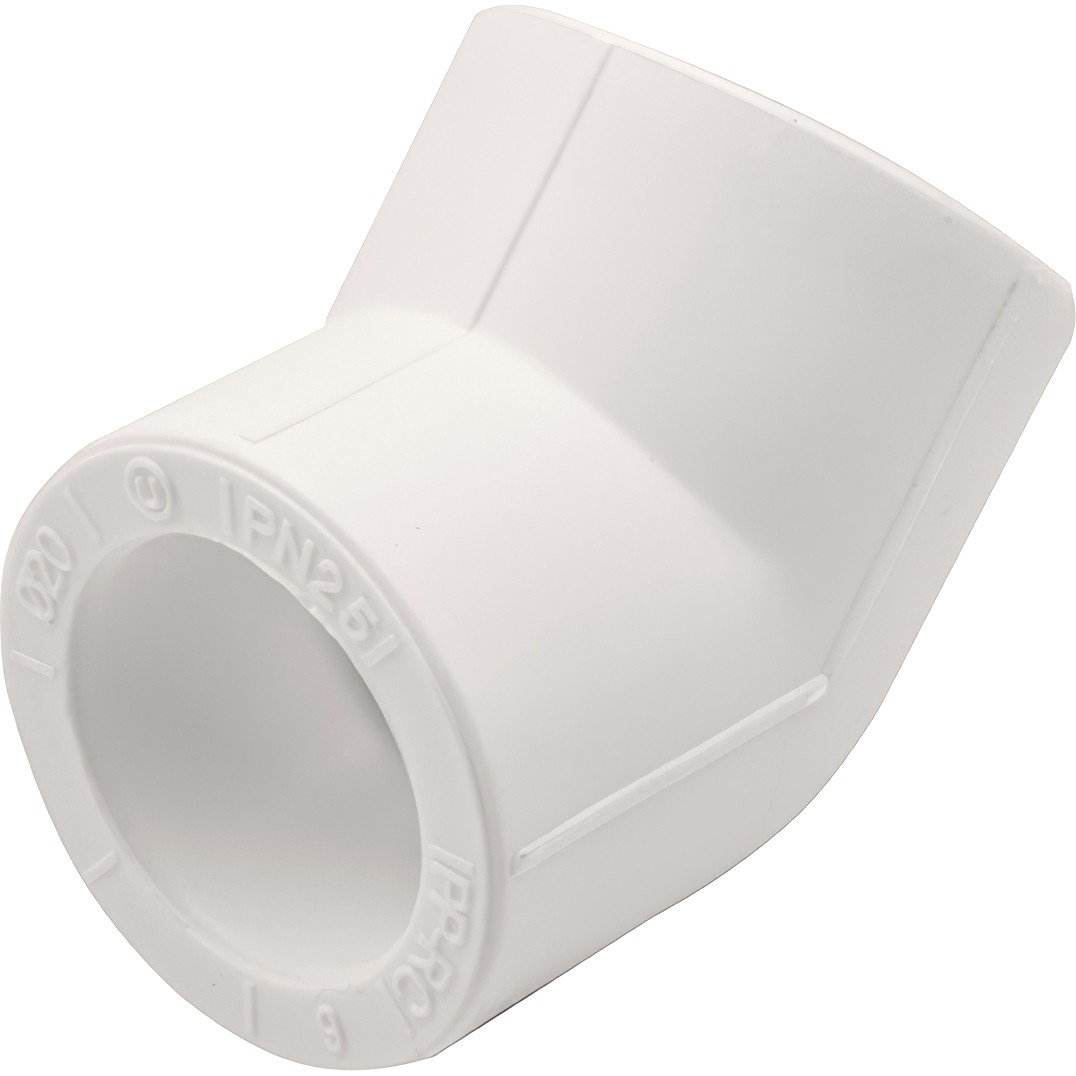 Угольник THERMOLIGHT 45гр. PP-R 32 белый (15/150)