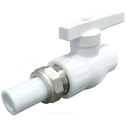 Кран шаровой Valfex PP-R бел Дн25 1-ст разъем соед полнопр
