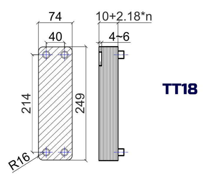 Пластинчатый паяный теплообменник ТТ ТТ18-30H-3.0
