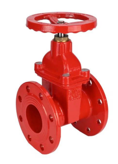 Задвижка клиновая 30ч39р (аналог МЗВГ) DN.ru GVWN1414S-2W-F-S red Ду100 Ру10/16 фланцевая, корпус - чугун GGG50, уплотнение - силикон, со штурвалом и невыдвижным штоком, цвет - красный
