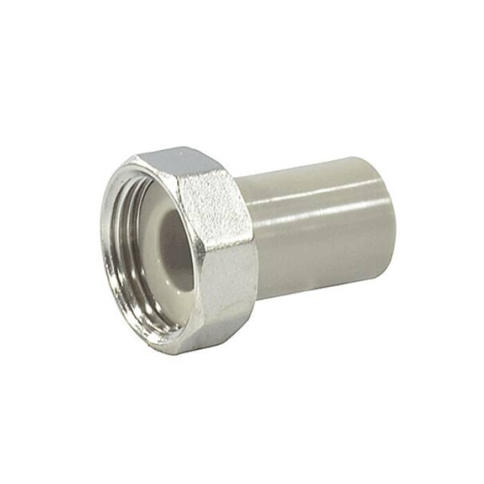 Штуцер PP-R серый комбинированный Дн20х3/4" нак/г VALFEX 10136020Г