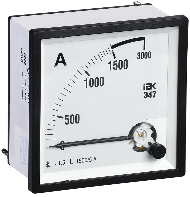 Амперметр IEK Э47 72х72мм 1500/5А кл. точн. 1.5 IPA10-6-1500-E