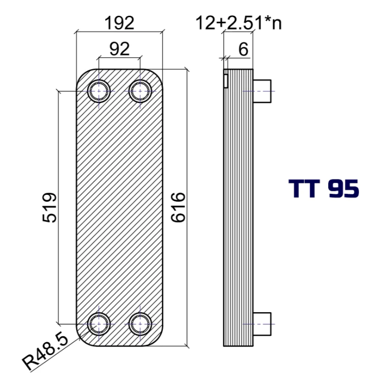 Теплообменник паяный ТТ ТТ95Z-40Н-4.5
