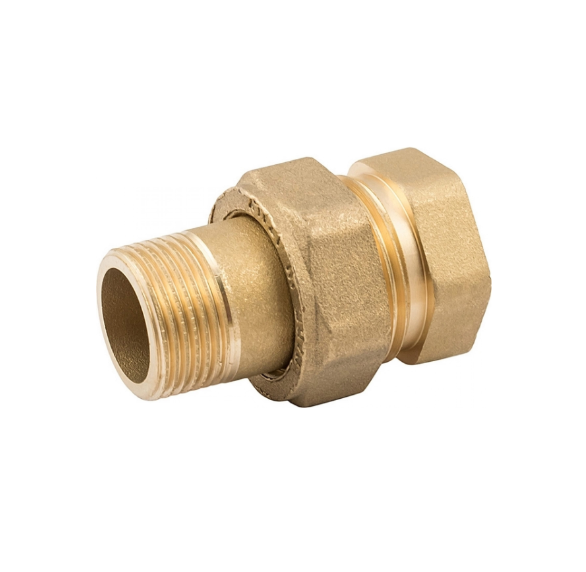 Сгон американка, прямой, НВ, 1 1/2", 1 1/2", латунь, с плоским уплотнением ELSEN