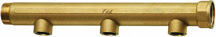 Коллектор FAR 1 1/2" с 3 отводами 1" ВР 100мм