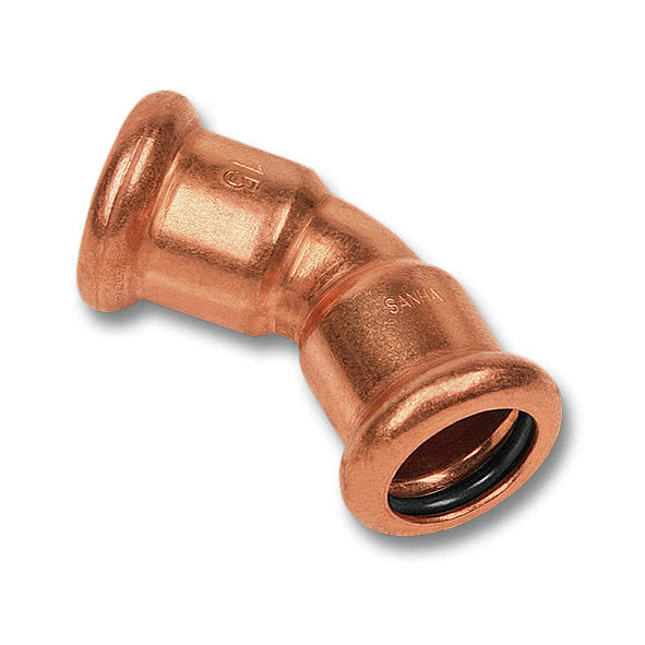 Отвод Sanha 6000 45° DN28-28 пресс-пресс медь двухраструбный
