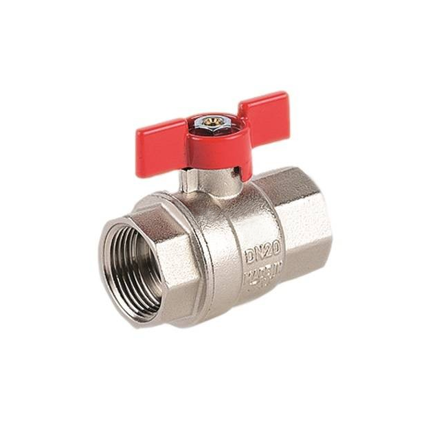Кран шаровой ViEiR 3/4" F/F (бабочка)  никель