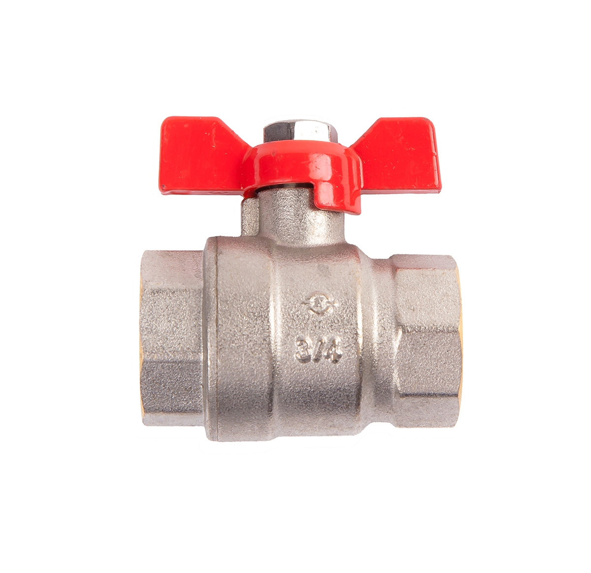 Кран шаровый Arrowhead ручка бабочка ВН-ВН никелированный PN40 3/4"