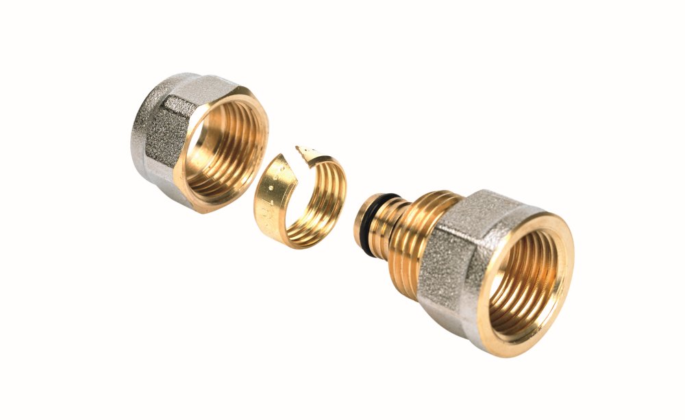 Муфта Henco обжимная латунная разъемная НР 1-1604-S