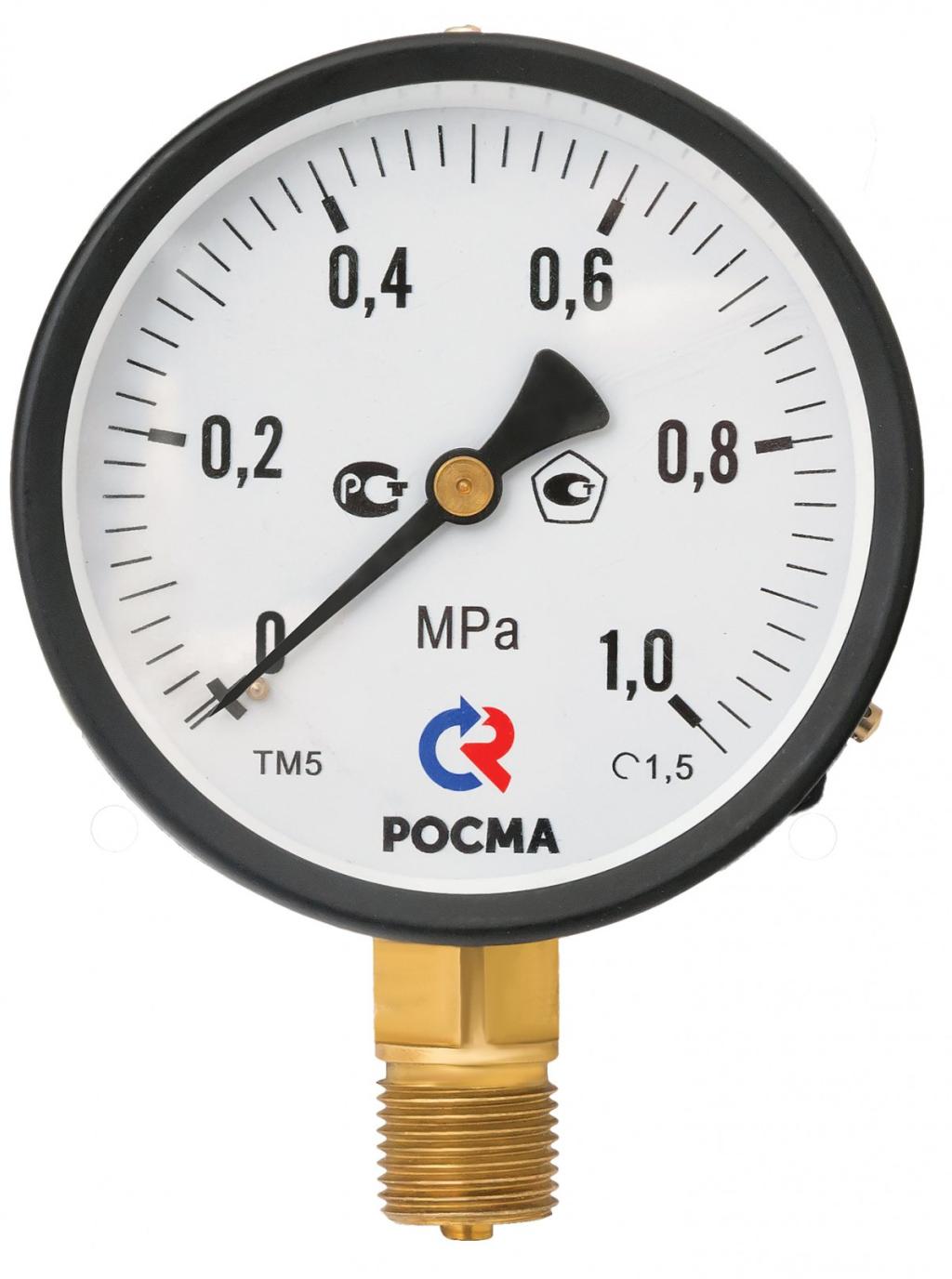 Манометр ТМ-510P.0 (0-0,6MРа) 1/2.1,5.M2, РОСМА