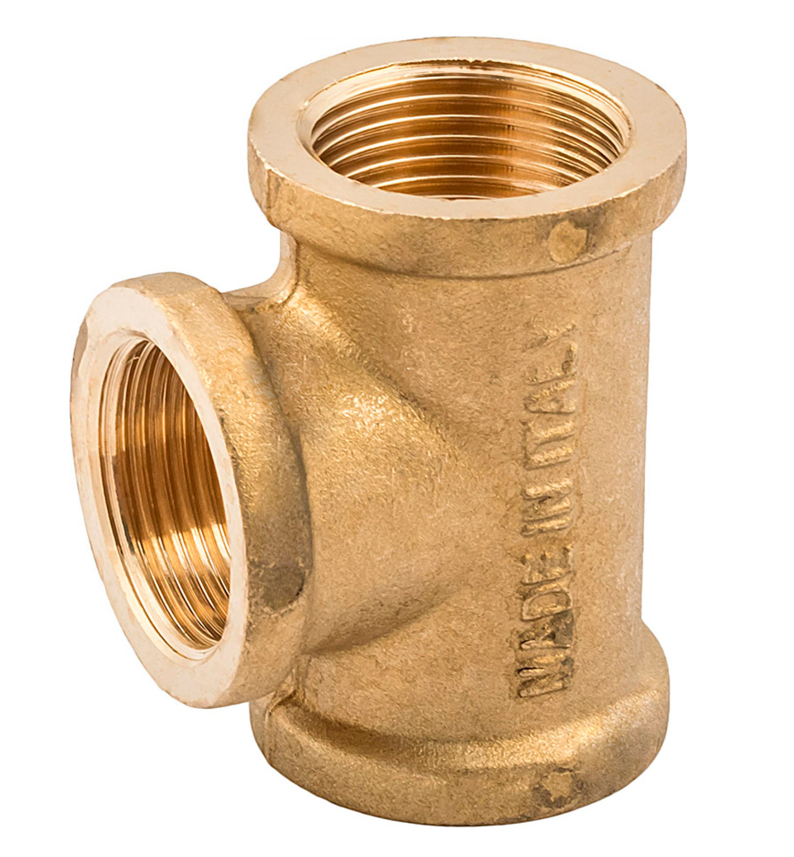 Тройник ВВВ, 3/4", 1/2", 3"4 TIN латунь, переходной ELSEN