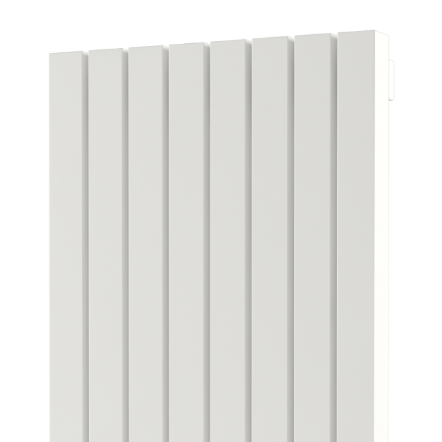 Стальной вертикальный радиатор отопления Warmmet Power 60V длина 1000 мм секций 7 цвет белый тип подключения: нижнее левое