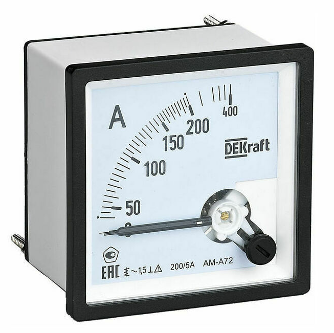 Амперметр аналоговый Dekraft 100/5А AC 96х96мм КТ 1,5 трансф. подкл.