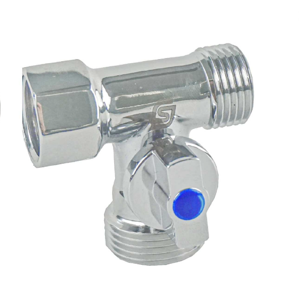 Кран шаровой латунь бытовой SantechSystems G1/2"х3/4"х1/2" Ру10