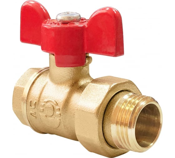 Кран шаровой VALFEX латунный OPTIMA для ВОДЫ 1/2" ВР/НР бабочка, VF.227.L0B1.012.Bir