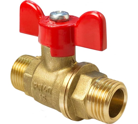 Кран шаровой VALFEX для ВОДЫ 3/4" НР/НР ручка-бабочка, латунный 11Б27фт1М VF.219.LB1.034.Bir
