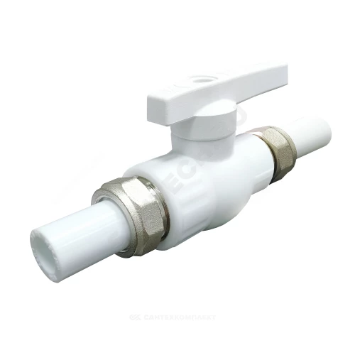 Кран шаровой Valfex PP-R бел Дн25 2-ст разъем соед полнопр
