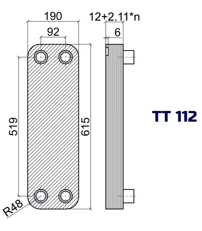 Теплообменник паяный ТТ ТТ112Q-100Н-4.5
