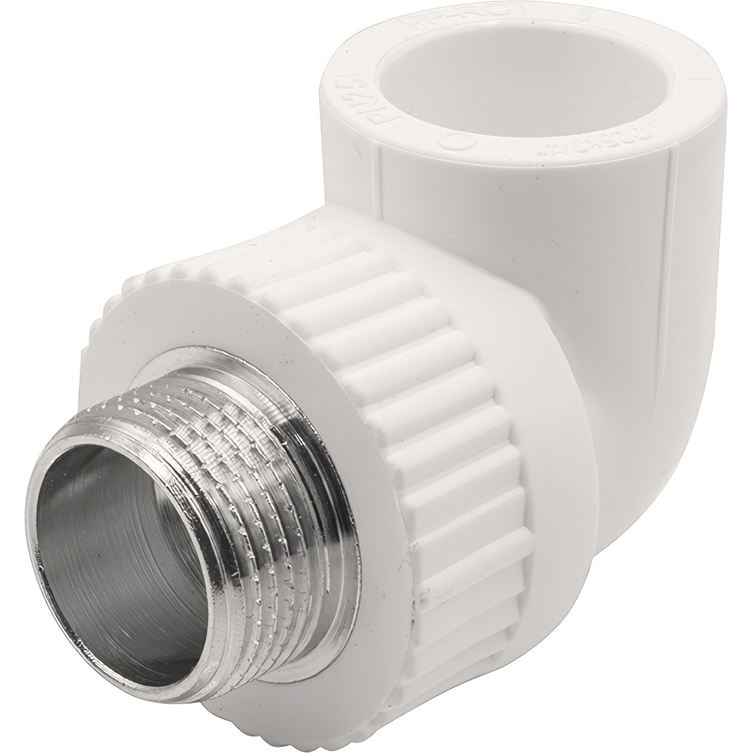 Угольник THERMOLIGHT комбинированный PP-R НР 32х3/4" белый (10/80)