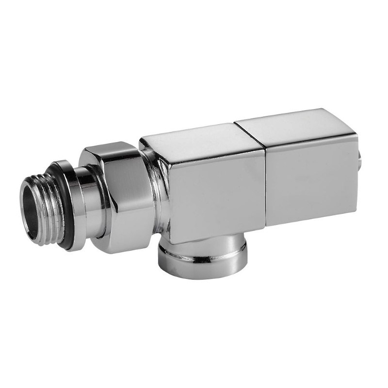 Набор дизайн-вентилей Royal Thermo CUBE осевой (хром) 1/2"