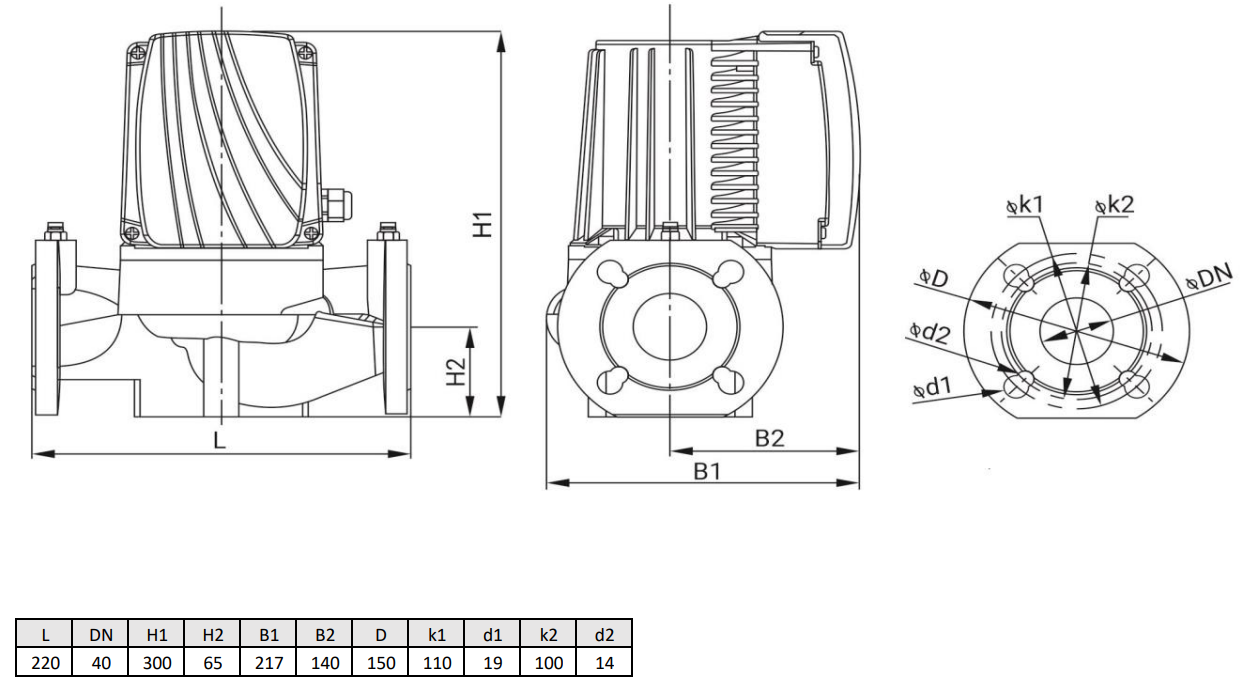 Циркуляционный насос Wellmix WRE BASIC 40-180 F_380V