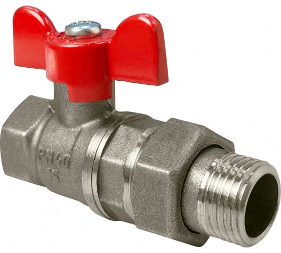 Кран шаровой VALFEX для ВОДЫ 3/4" ВР/НР бабочка латунный