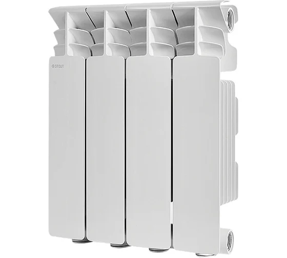 Радиатор отопления Stout SRA-3310-035004 STOUT GAMMA 350 4 секции радиатор алюминиевый боковое подключение (белый RAL 9010)