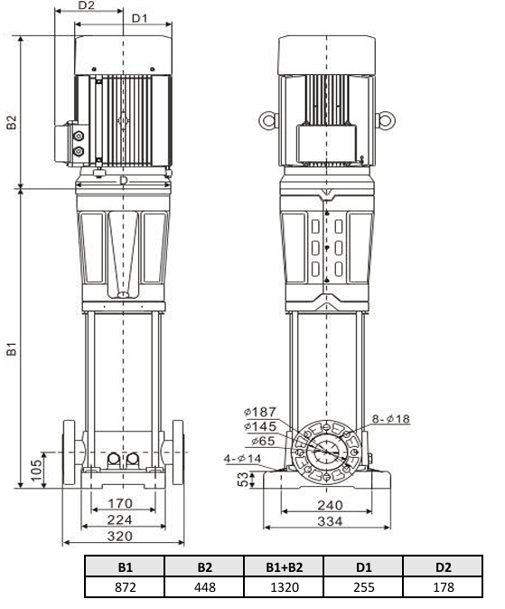 Многоступенчатый насос Wellmix CV 32-5-2-HQCV (3х380В, 11.0кВт, IE3)