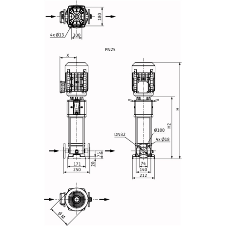 Насос Wilo HELIX V 618-1/25/E/KS/400-50