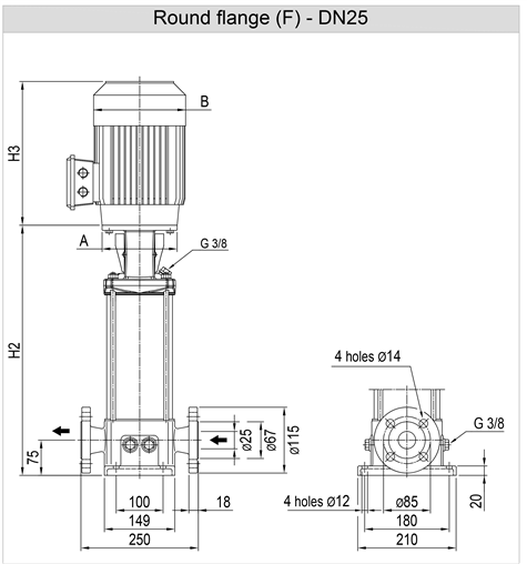 Насос Ebara EVMSG3 15F5 Q1BEG E/1,5 ETM