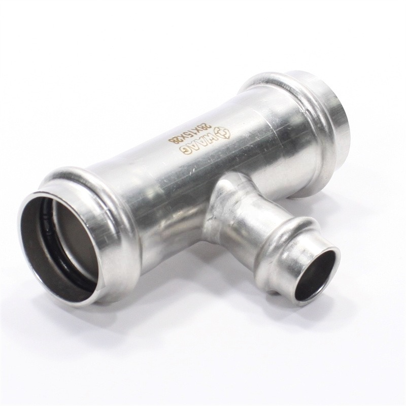 Тройник WAAG Heavy Inox 28-15-28 пресс-пресс сталь нержавеющая