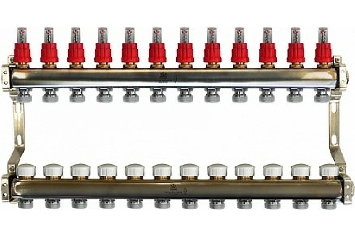 Коллекторный блок Gekon для теплого пола 1"x3/4"EU отверстий-10