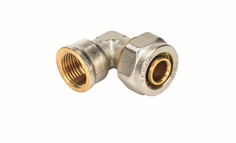 Угольник 16-1/2", Henco S, обжим-резьба, вн., латунь