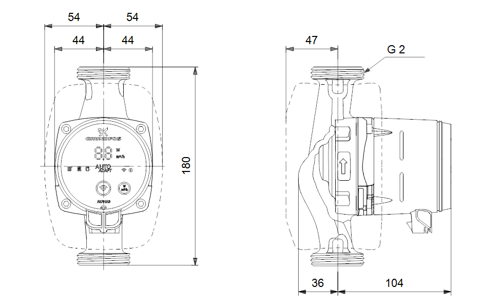 Насос Grundfos ALPHA3 32-60 180 1x230V 50Hz 6H