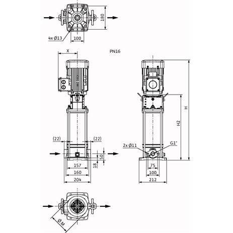 Насос Wilo HELIX V 220-1/16/E/KS/400-50