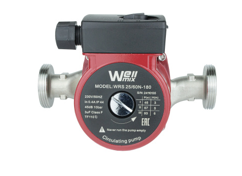 Циркуляционный насос Wellmix WRS 25/40 N (180 мм, корпус -нерж.сталь)
