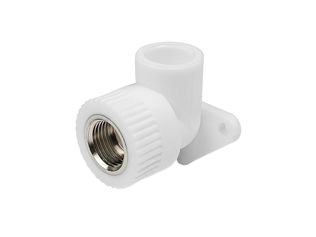 Угольник полипропиленовый комбинированный 90° КОНТУР PP-R D20-1/2" в/р с креплением
