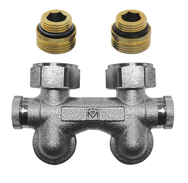 Узел подключения Herz 3000 угловой Rp 1/2"х G3/4" фикс байпас