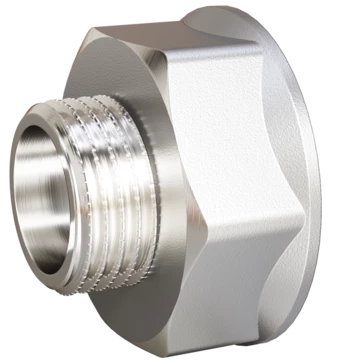 Переход LD Pride N25х15 (1"ВР х 1/2"НР) латунь никель