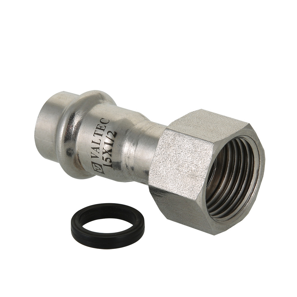 Пресс-фитинг Valtec из нержавеющей стали с накидной гайкой 28х3/4" VTi.908