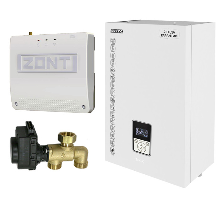 Миникотельная Zota SET МК-X 12 (клапан ZOTA BPV+ZONT SMART 2.0 с OpenTherm ZOTA)