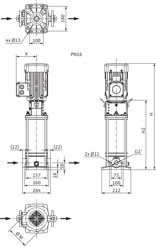 Насос Wilo HELIX V 212-1/16/E/S/400-50
