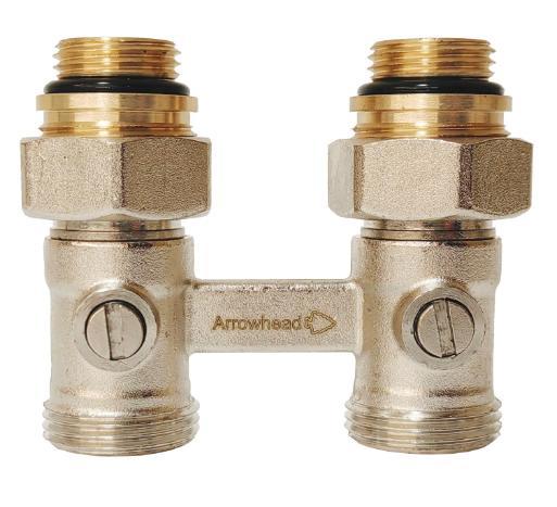 Узел подключения радиатора Arrowhead H-образный Element прямой 3/4" - 1/2"
