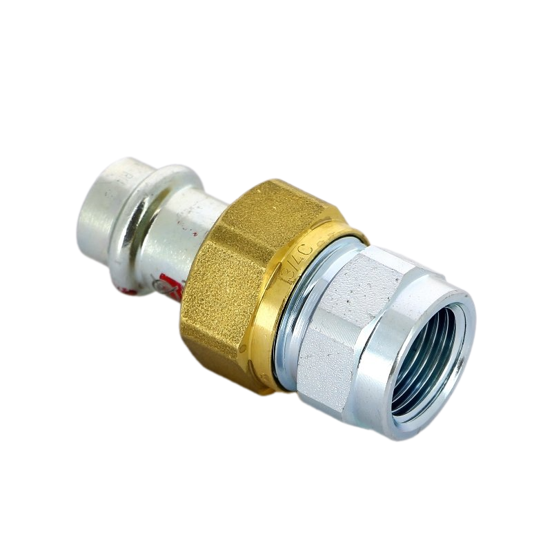Разъемное соединение Prestabo c SC-Contur, 15x1/2", нелегированная сталь, с плоским уплотнением, внутренняя резьба, модель 1162