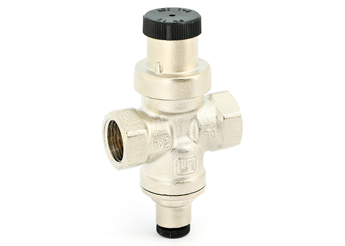 Редуктор давления Uni-fitt 3/4" В 1-4 бар PN15 COMPACT с отверстием под радиальный манометр 1/4" никел.