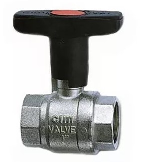 Кран шаровой Cimberio A14 3/4" серии Т14 полный проход PN45 BB нейлоновая ручка