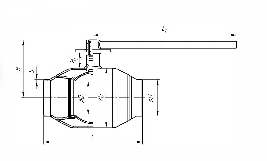 Шаровой кран полнопроходной Temper PN-25 DN-125