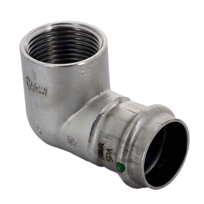 Угловой переход BP 90° Sanpress Inox, c SC-Contur, 28 x 1" Viega