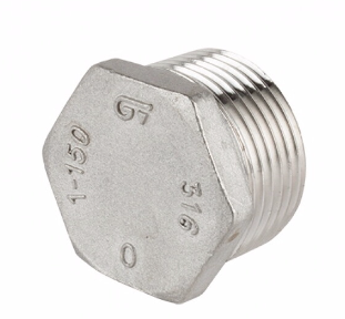 Заглушка шестигранная GENEBRE 0290 02, DN008 (1/4") PN20, корпус - AISI316 (CF8M)  НР, резьба BSPT
