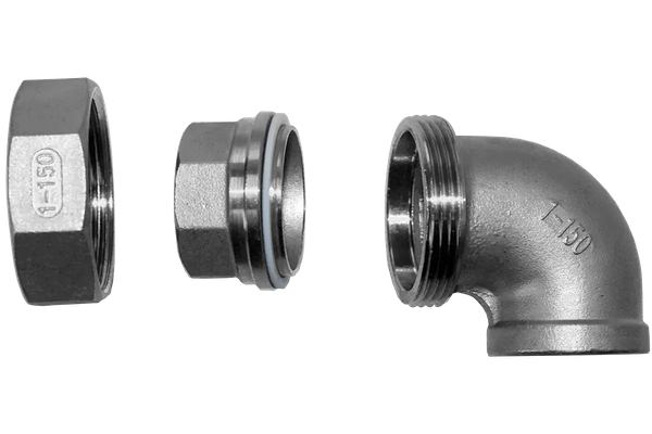 Американка угловая вр/вр нержавеющая, AISI304 DN25 (1")  (CF8)  PTFE, PN16